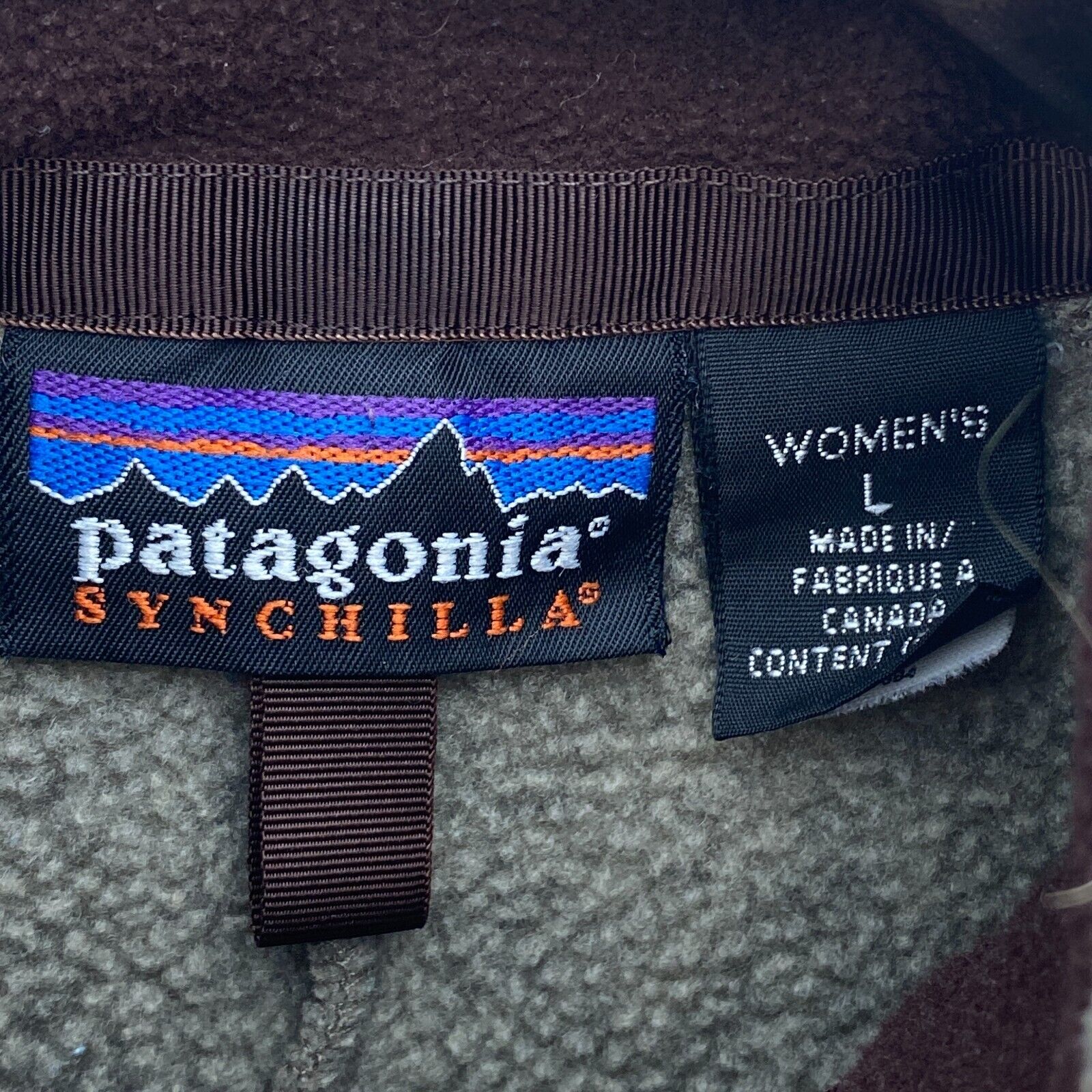 Vintage Patagonia Synchilla Full Zip Beige Fleece Vest Jacket Size L Women's