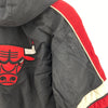 Starter Chicago Bulls Logo Embroidered Insulated Hooded Jacket Size L Black NBA
