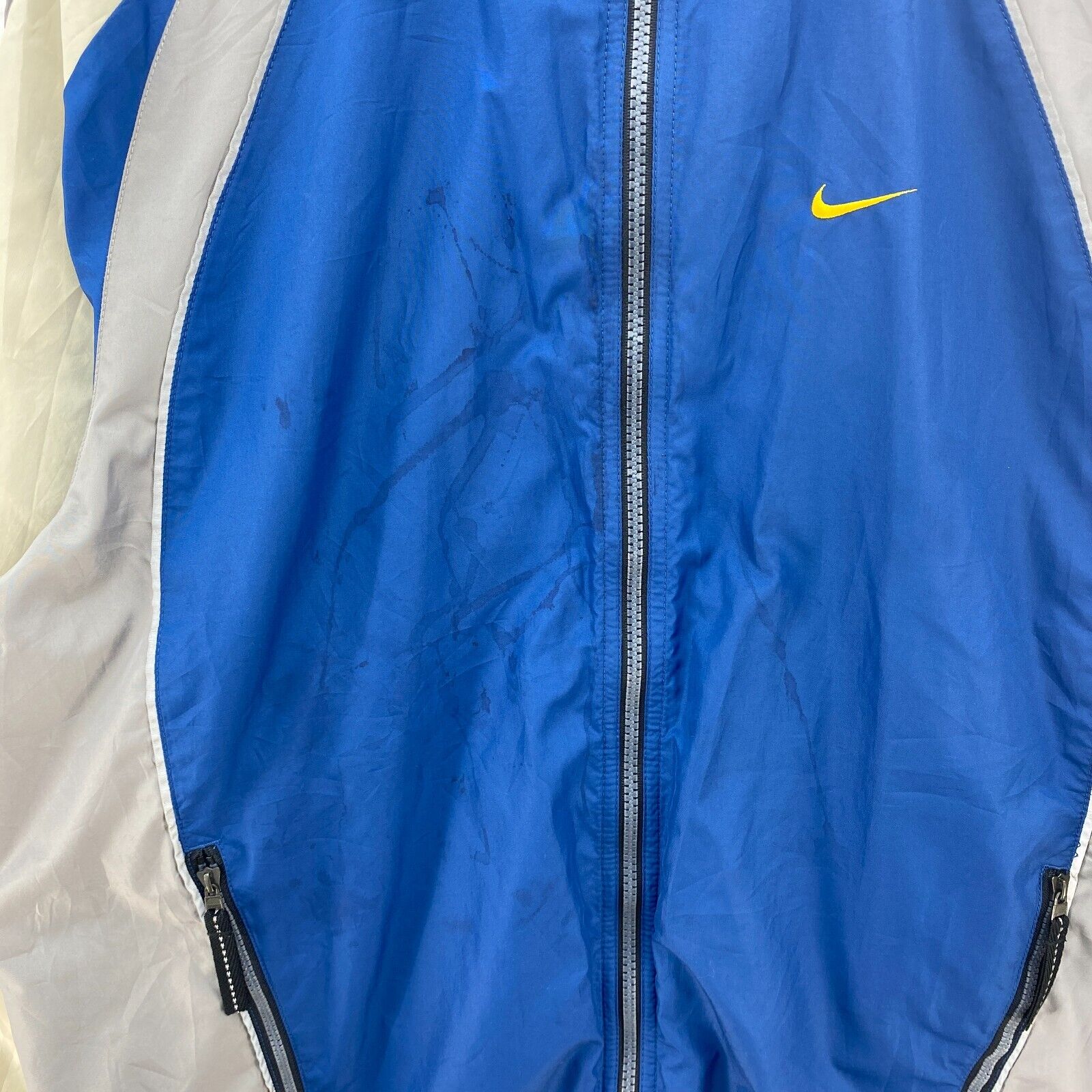 Nike Logo Full Zip Lightweight Blue Jacket Size M