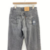 Levi's 619 Orange Tab Medium Wash Black Denim Straight Jeans Size 33