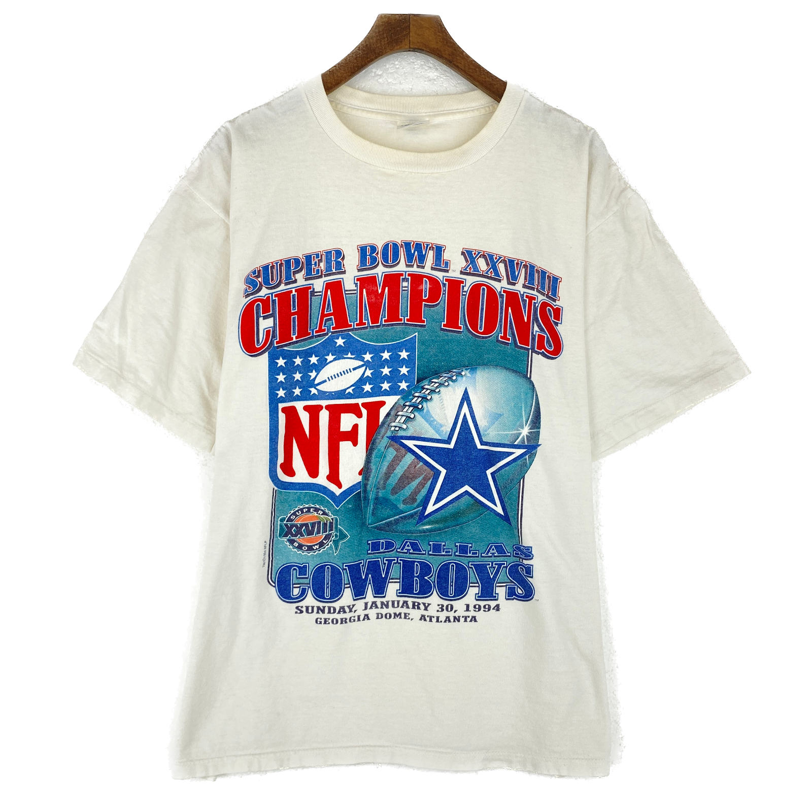 Vintage Starter Super Bowl I Champions NFL Dallas Cowboys White T-shirt Size L