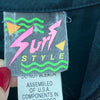 Surf Style Green Sun And Moon Print Quarter Zip Windbreaker Jacket Size XL