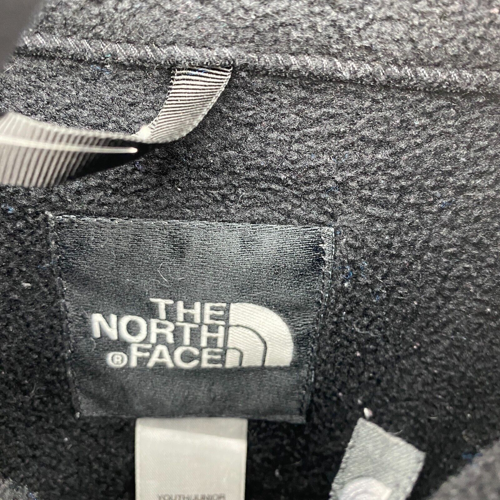 The North Face Logo Full Zip Black Fleece Jacket Size XL