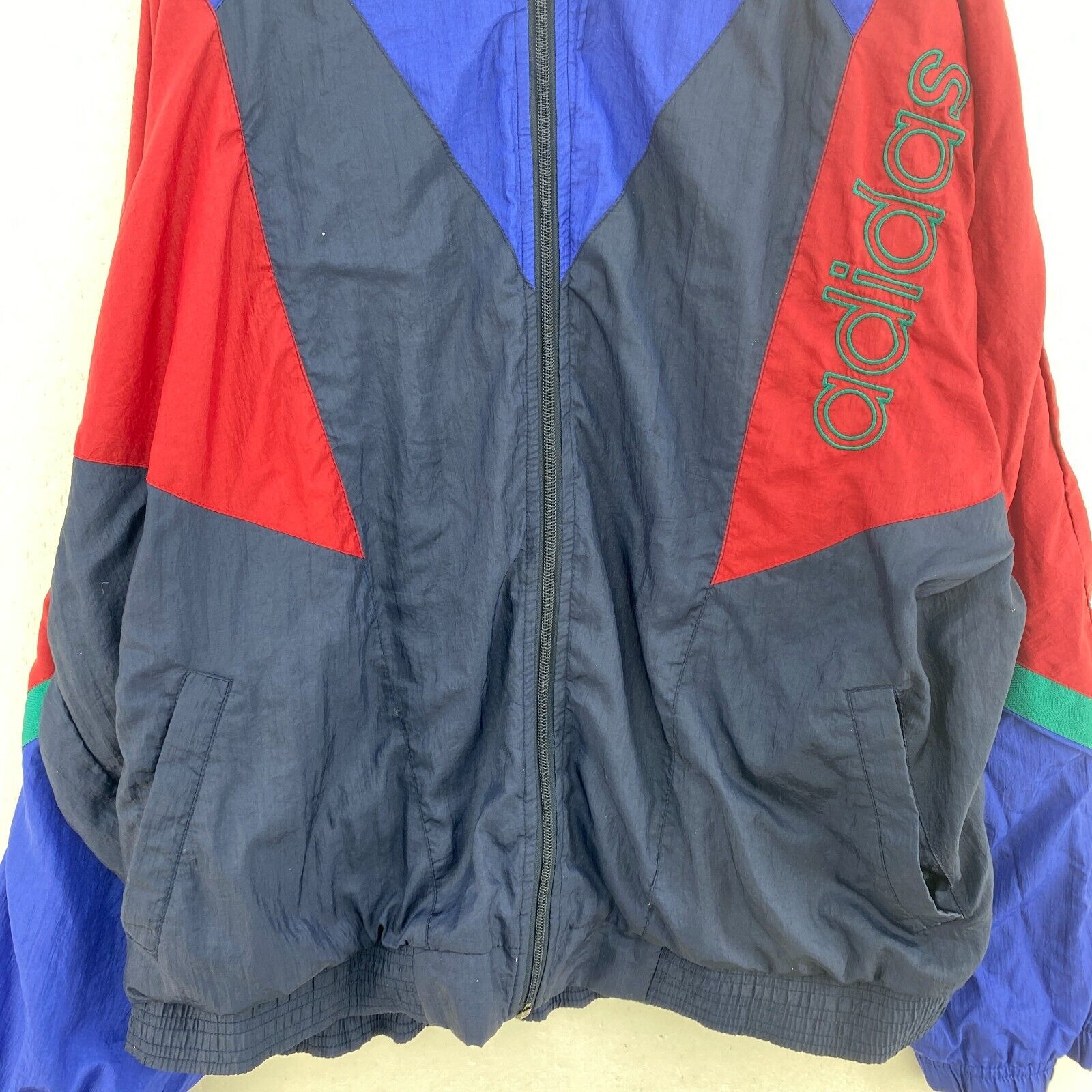 Vintage Adidas Full Zip Navy Blue Track Jacket Size L