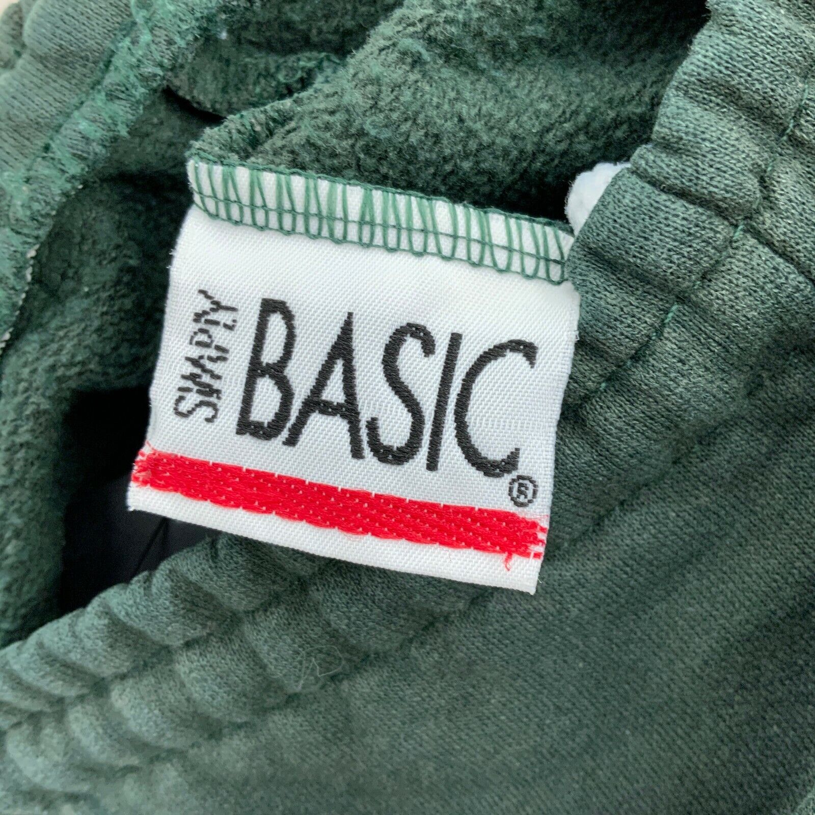 Green Sweatpant Activewear Fleece Lined Tapered Leg Size M 90s