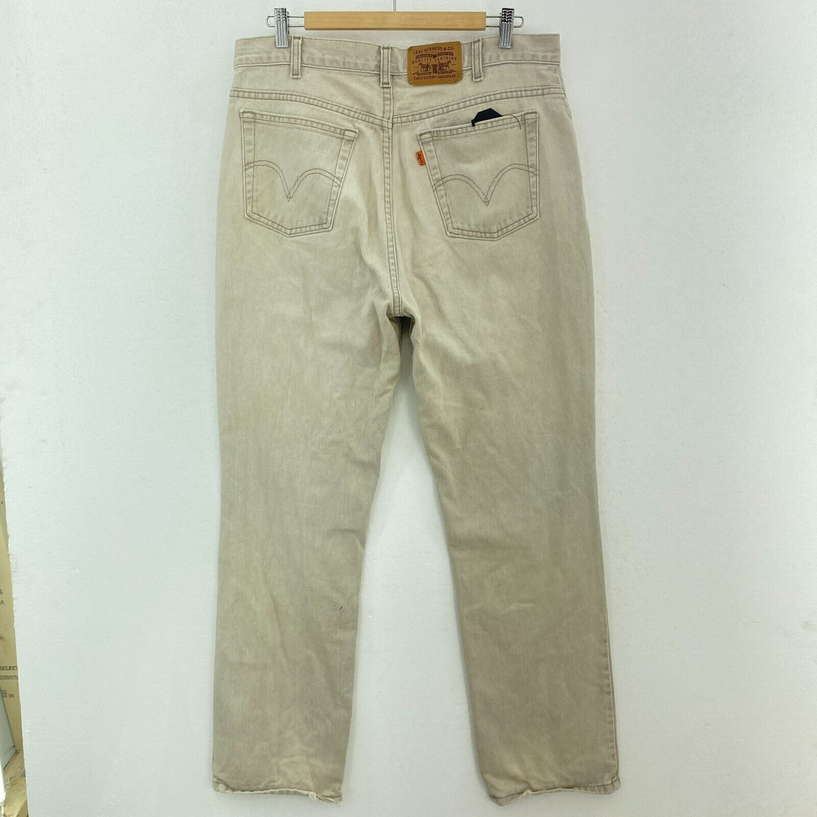 Levi Strauss Orange Tab Cream Jeans Size 35 x 30