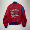 Budweiser Beer Bomber Jacket Satin Red Size XL