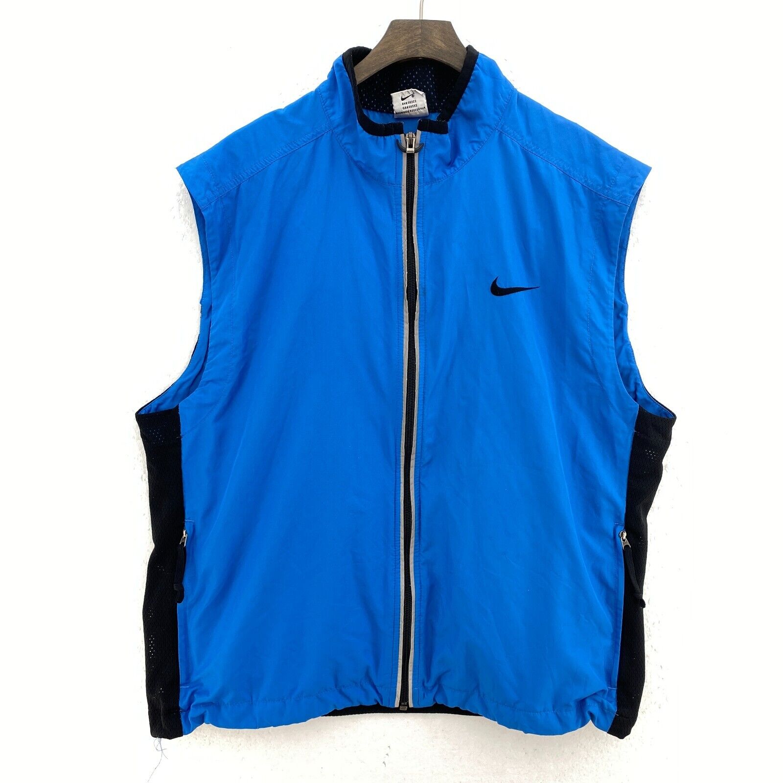Vintage Nike Swoosh Logo Full Zip Blue Vest Jacket Size L