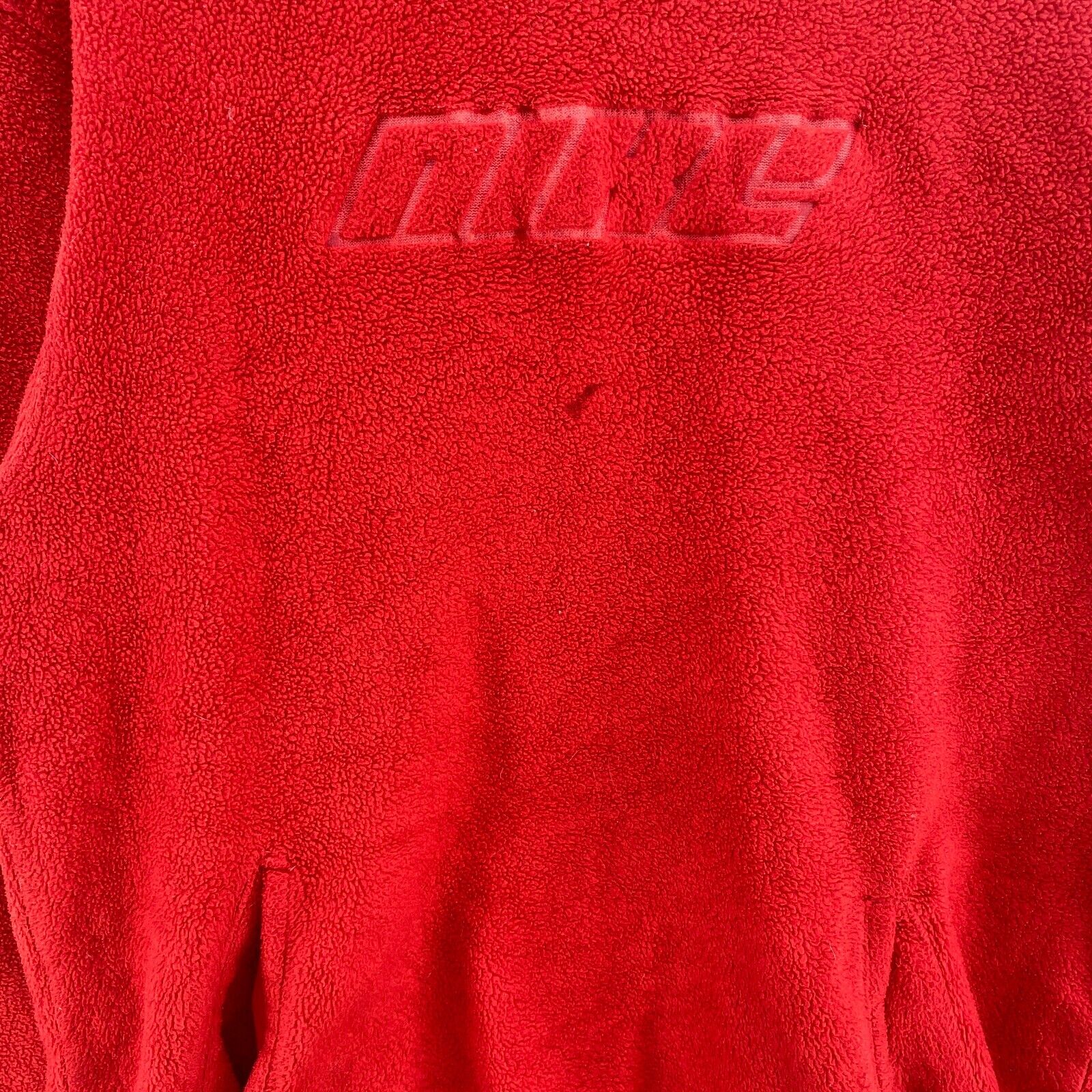 Vintage Nike Logo Spell Out Fleece Red Hoodie Size L