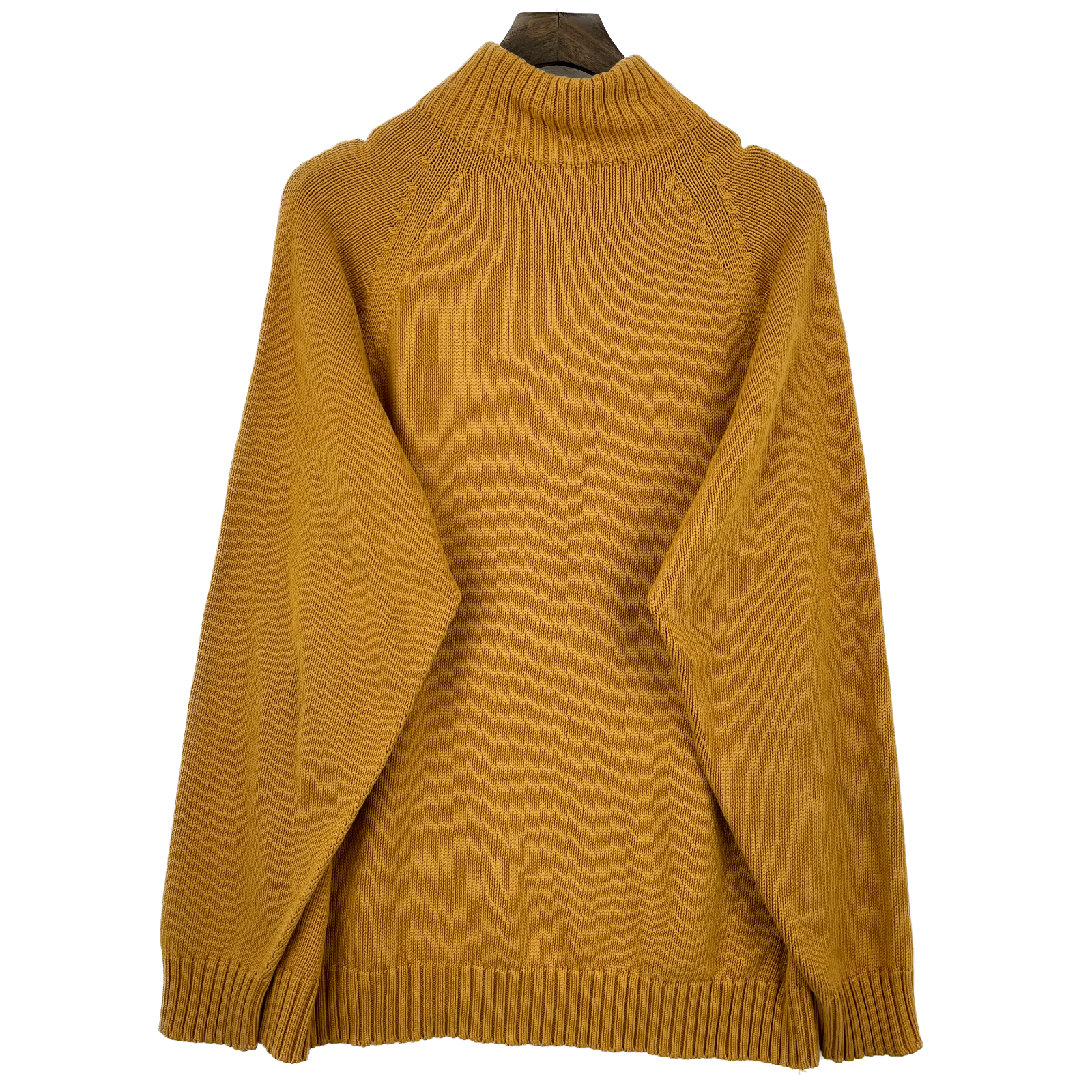 Vintage Burberry London Logo Quarter Zip Mustard Sweater Size 7