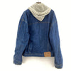 Vintage Polo Ralph Lauren Medium Wash Button Up Denim Hooded Jacket Size L