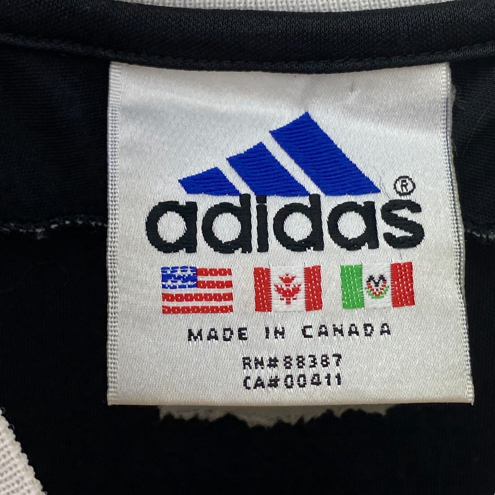 Vintage Adidas Logo Black And White Jersey Size M