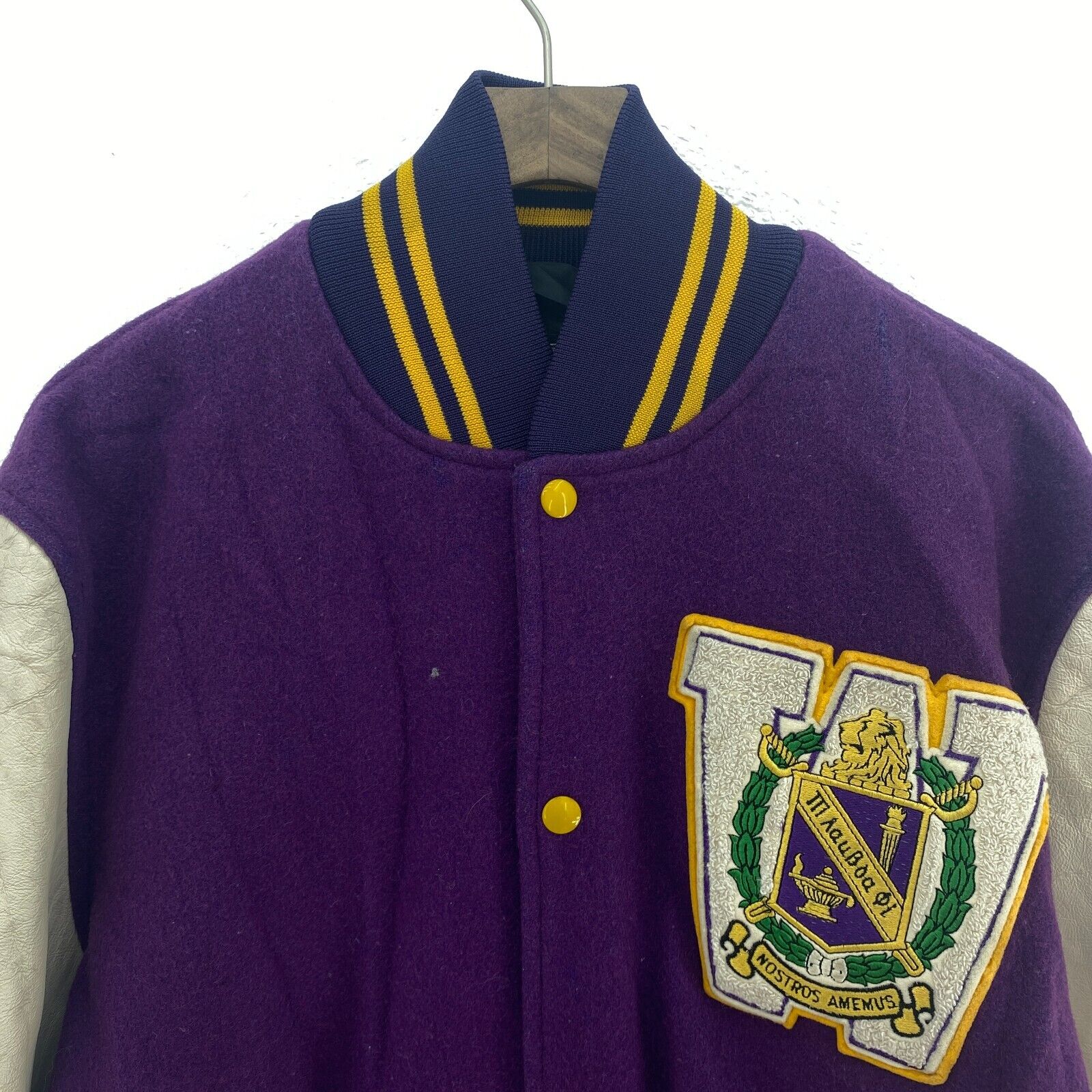 Nostros Amemus Snapped Purple Bomber Jacket Size 44