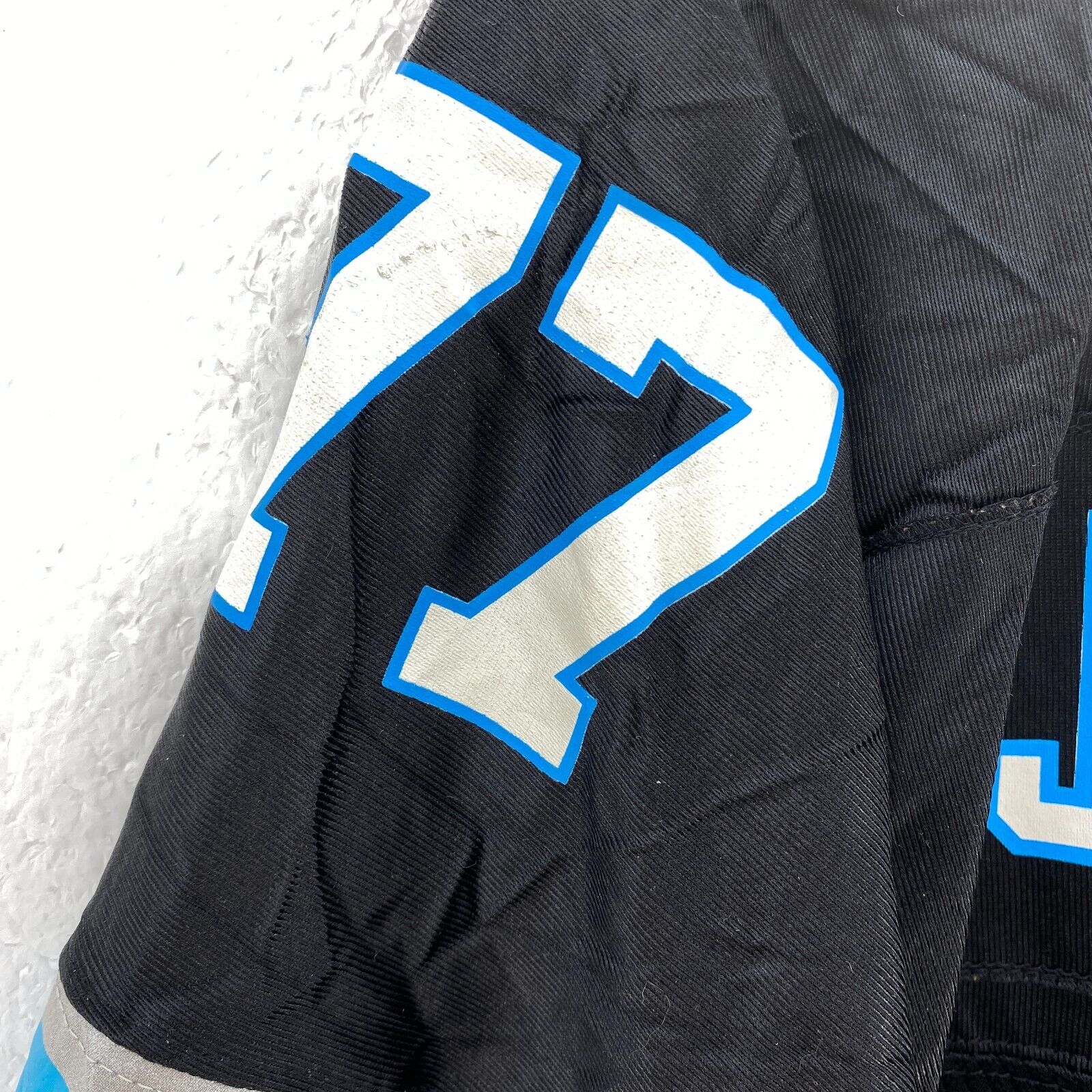 Vintage Reebok Carolina Panthers NFL 77 Jenkins Black Jersey Size 2XL