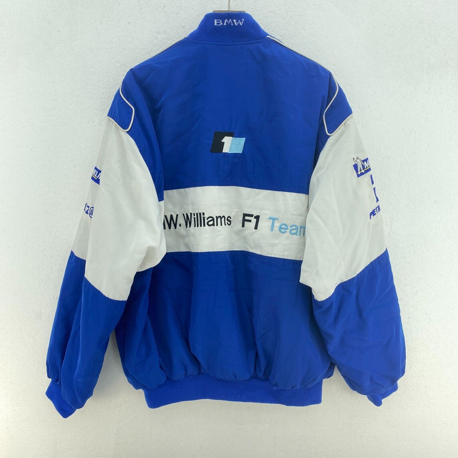 BMW Hp Invent Michelin Full Zip Bomber Blue Jacket Size XL