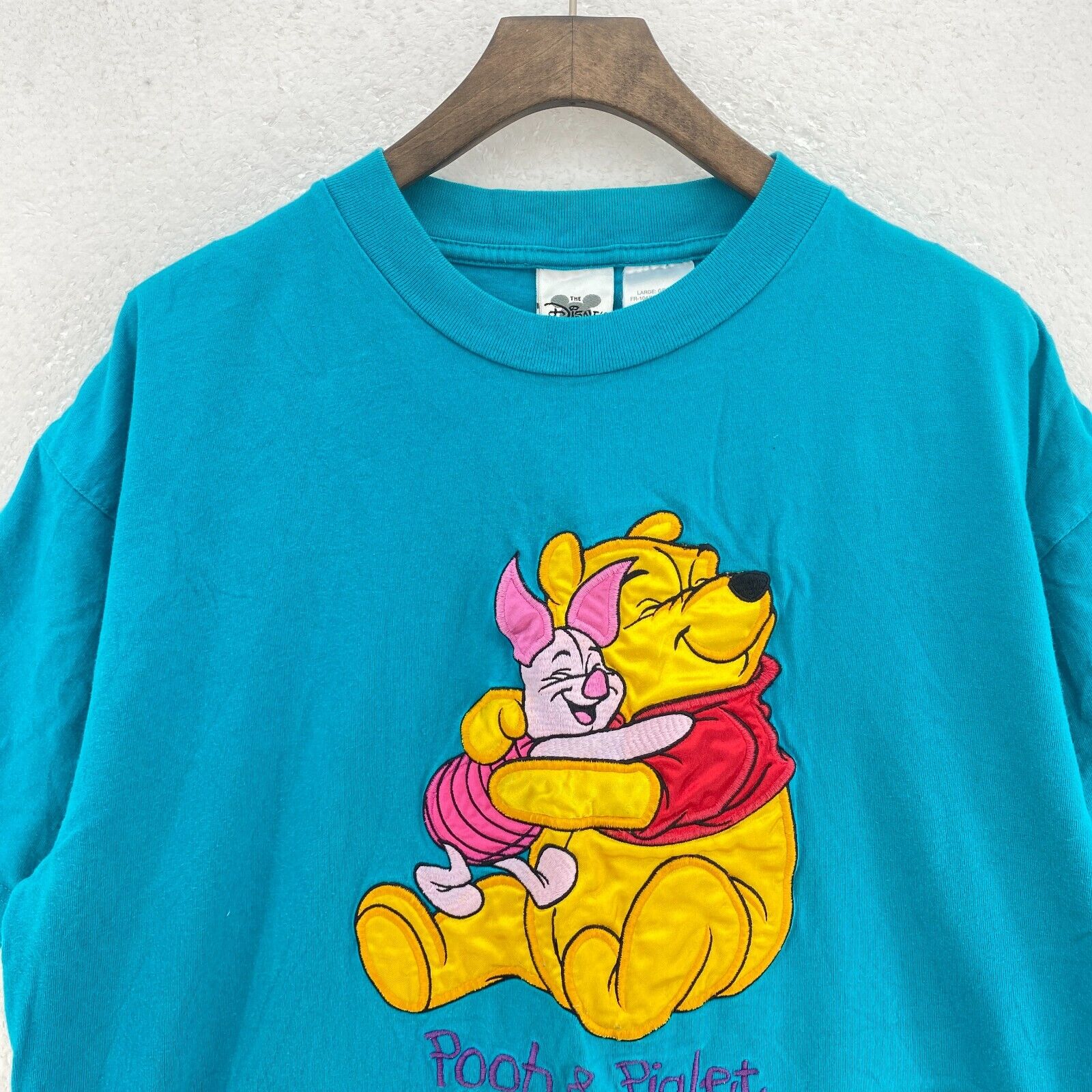 Vintage Disney Winnie The Pooh Piglet Blue T-shirt Size L