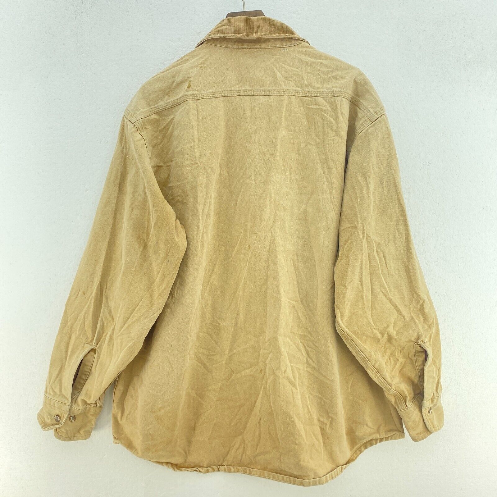 Carhartt Rugged Outdoor Workwear Tan Shirt Size L Button Up