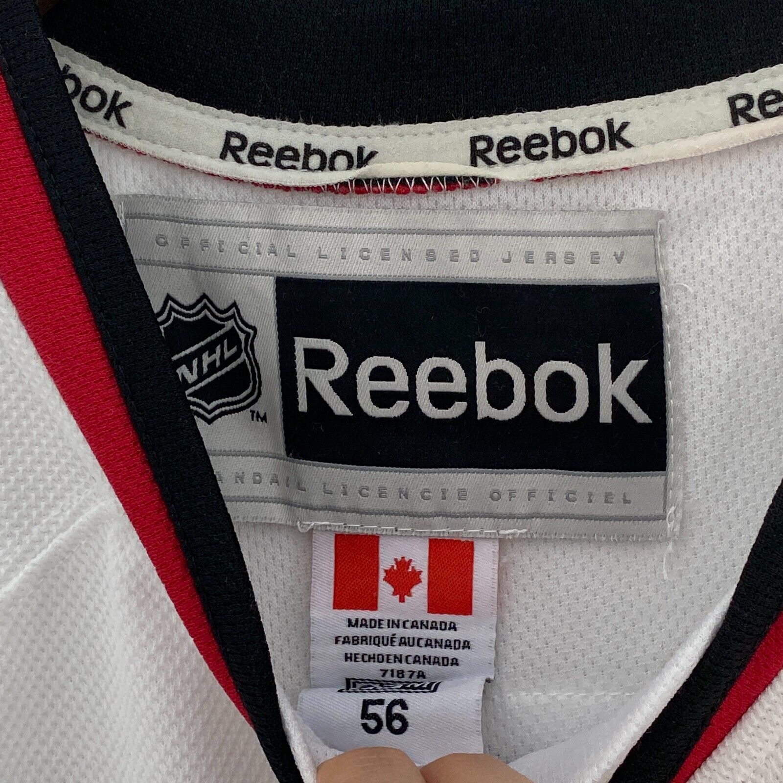 Reebok Ottawa Senators 65 Erik Karlsson NHL White Long Sleeve Jersey Size 56