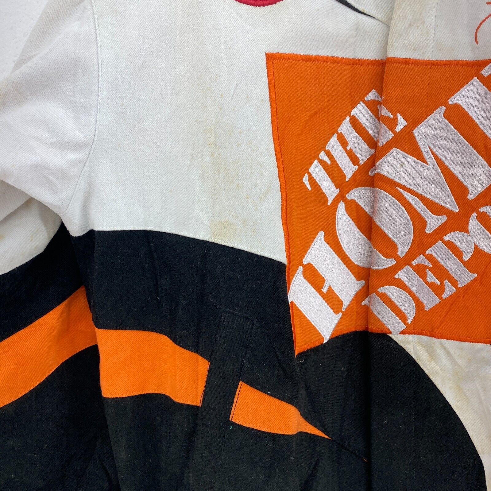 Chase Nascar The Home Depot Nextel Cup Series Racing Snap Jacket Size M Orange