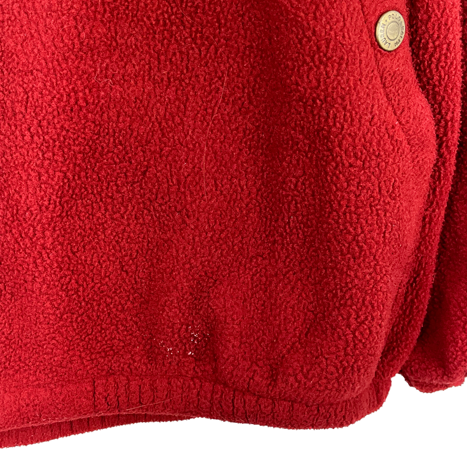 Vintage Polo Ralph Lauren Full Zip Red Fleece Bomber Jacket Size XL
