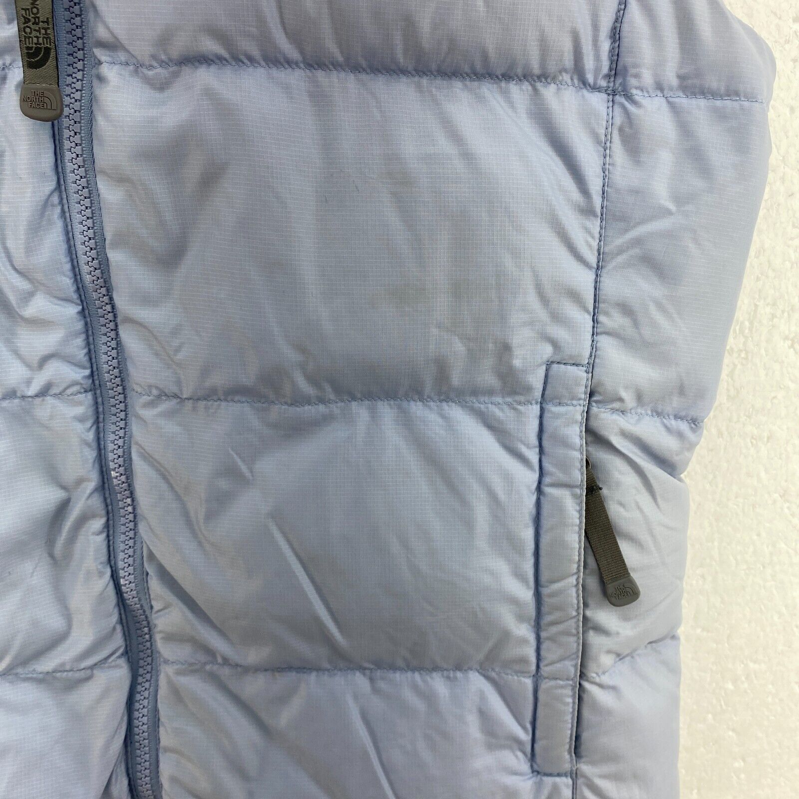 The North Face Women's Full Zip Nuptse Down 700 Series Vest Jacket Blue Size S