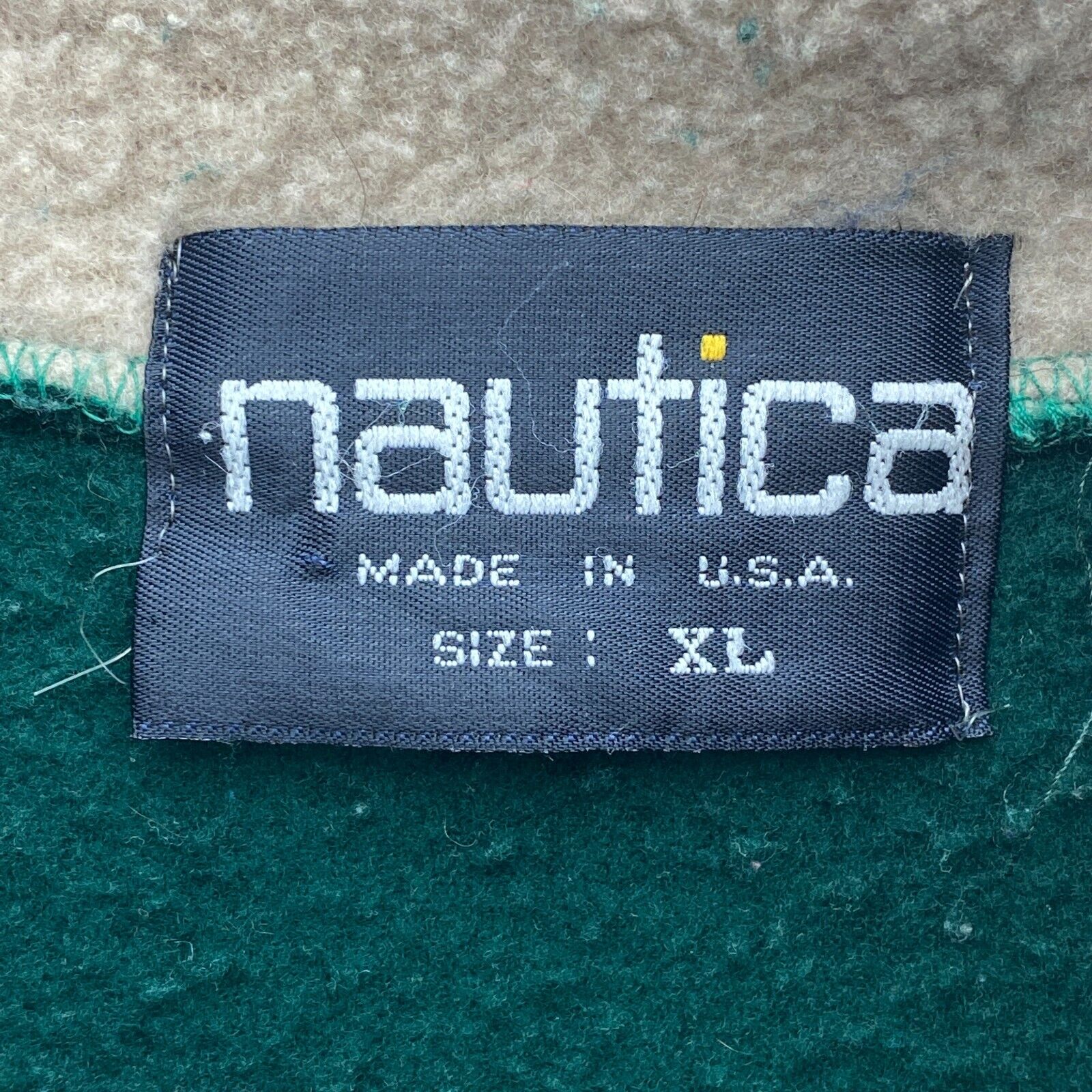 Nautica Competition Green Fleece Jacket Size XL Full Zip Up