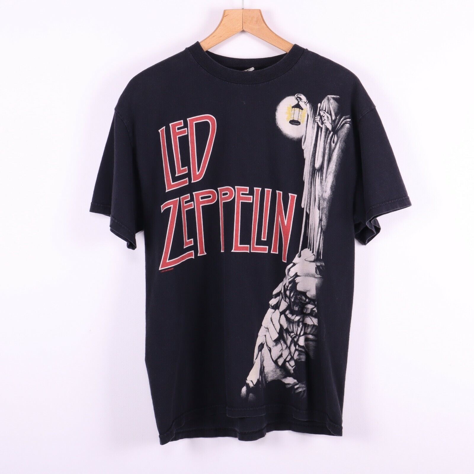 Led Zeppelin Stairway To Heaven Vintage Liquid Blue Black T-shirt Size M Rock