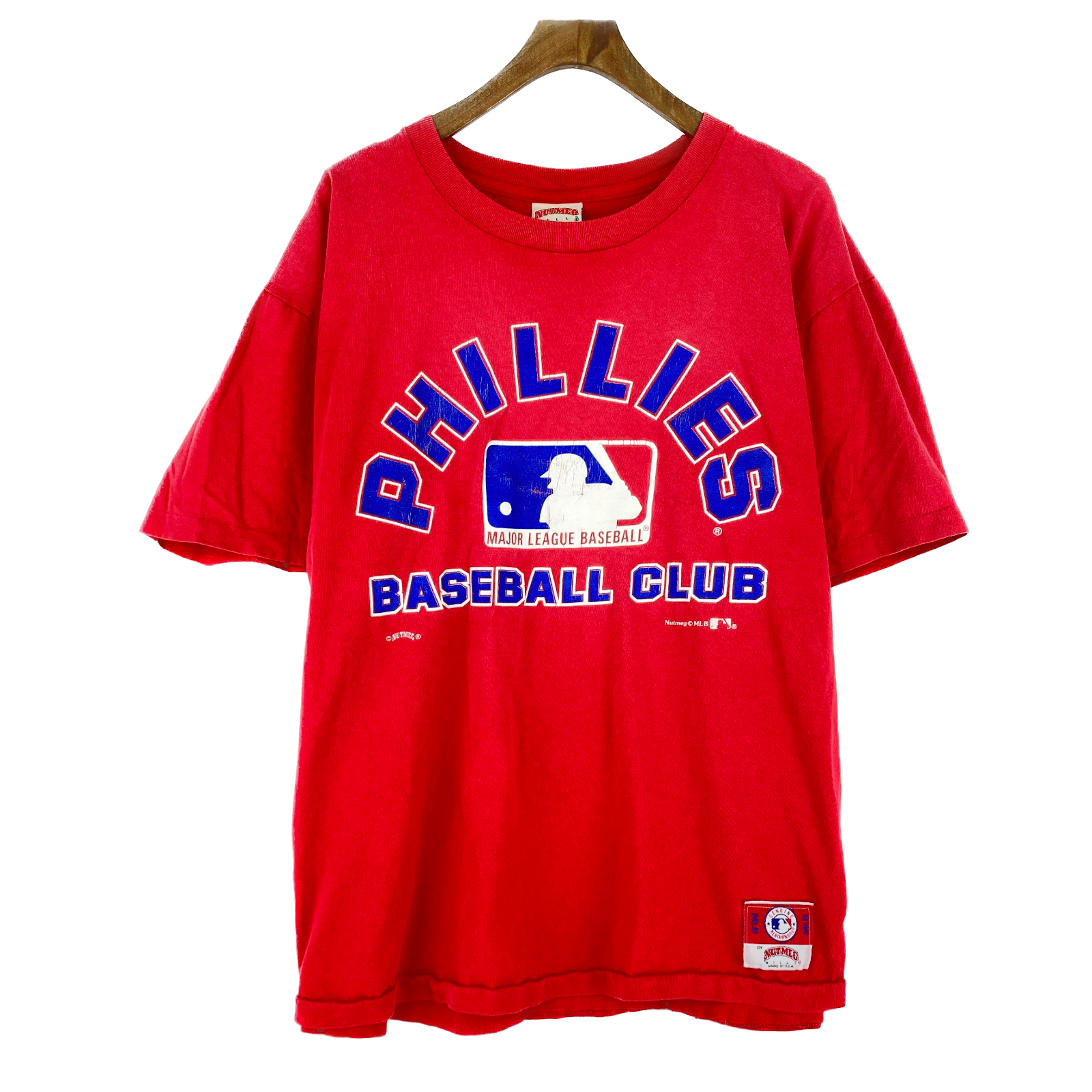 Vintage Nutmeg MLB Philadelphia Phillies Red T-shirt Size XL Single Stitch