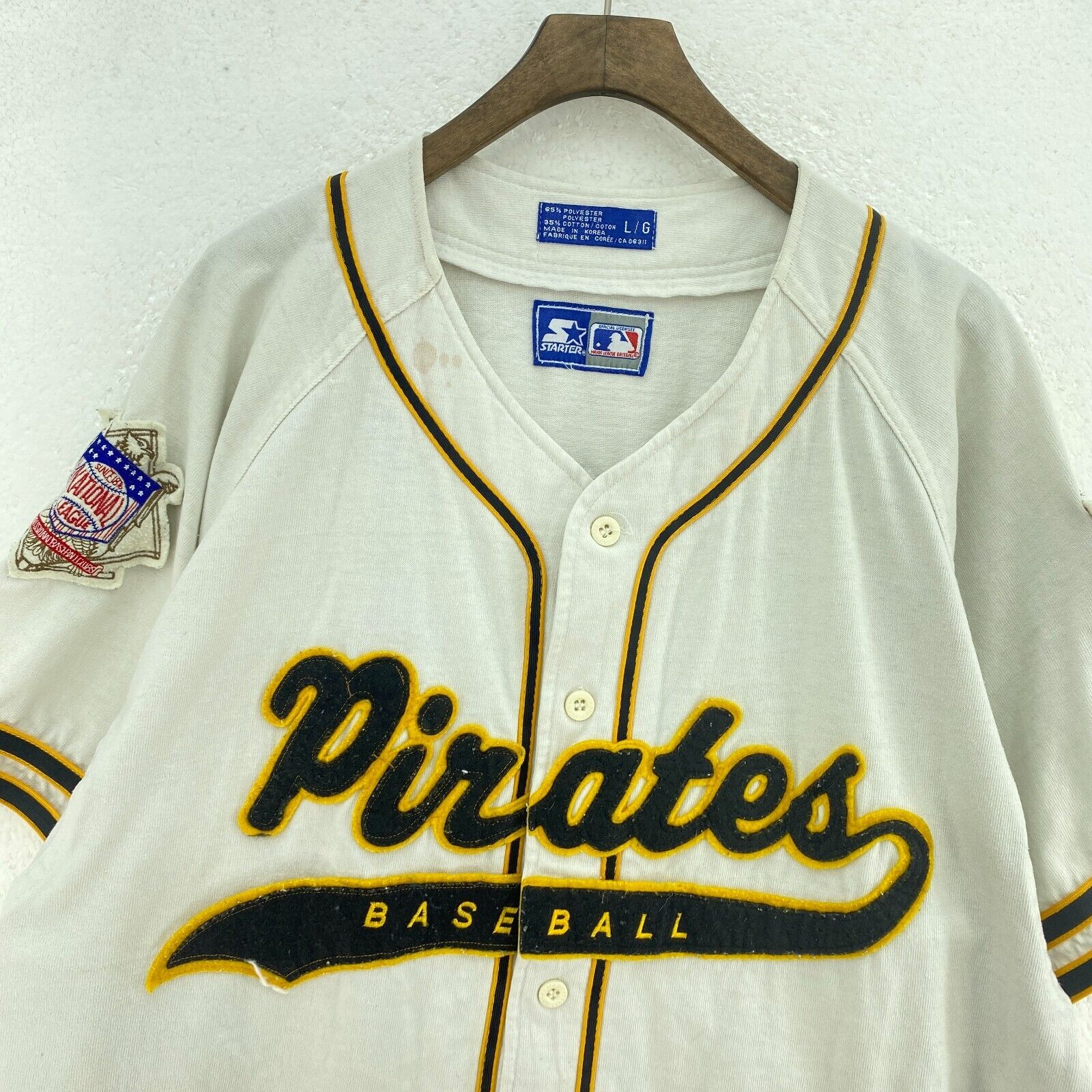 Vintage Starter The Indianapolis Pirates MLB White Jersey Size L