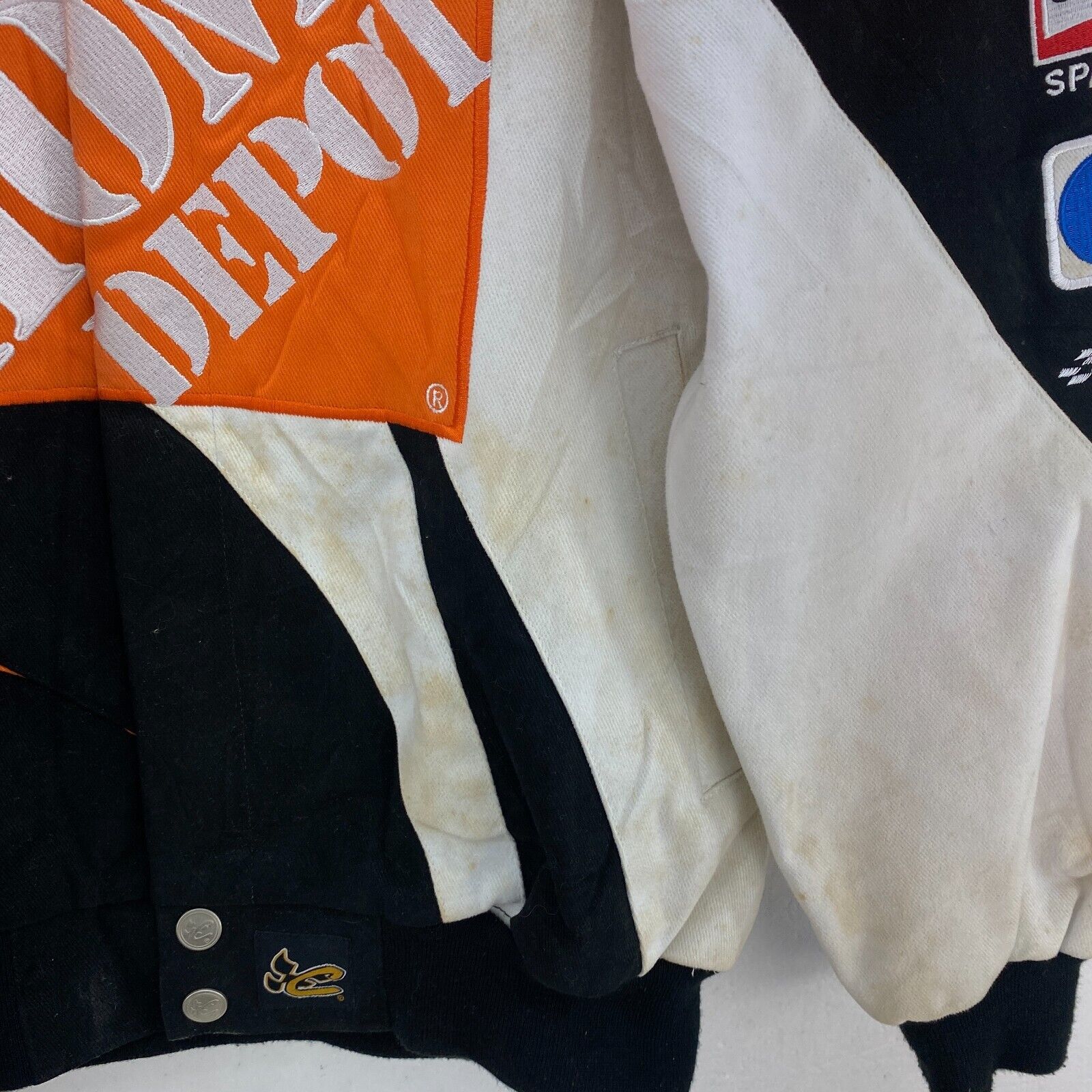 Chase Nascar The Home Depot Nextel Cup Series Racing Snap Jacket Size M Orange