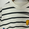 Disney Striped Mickey Mouse Donald Duck T-shirt Size M White Tee