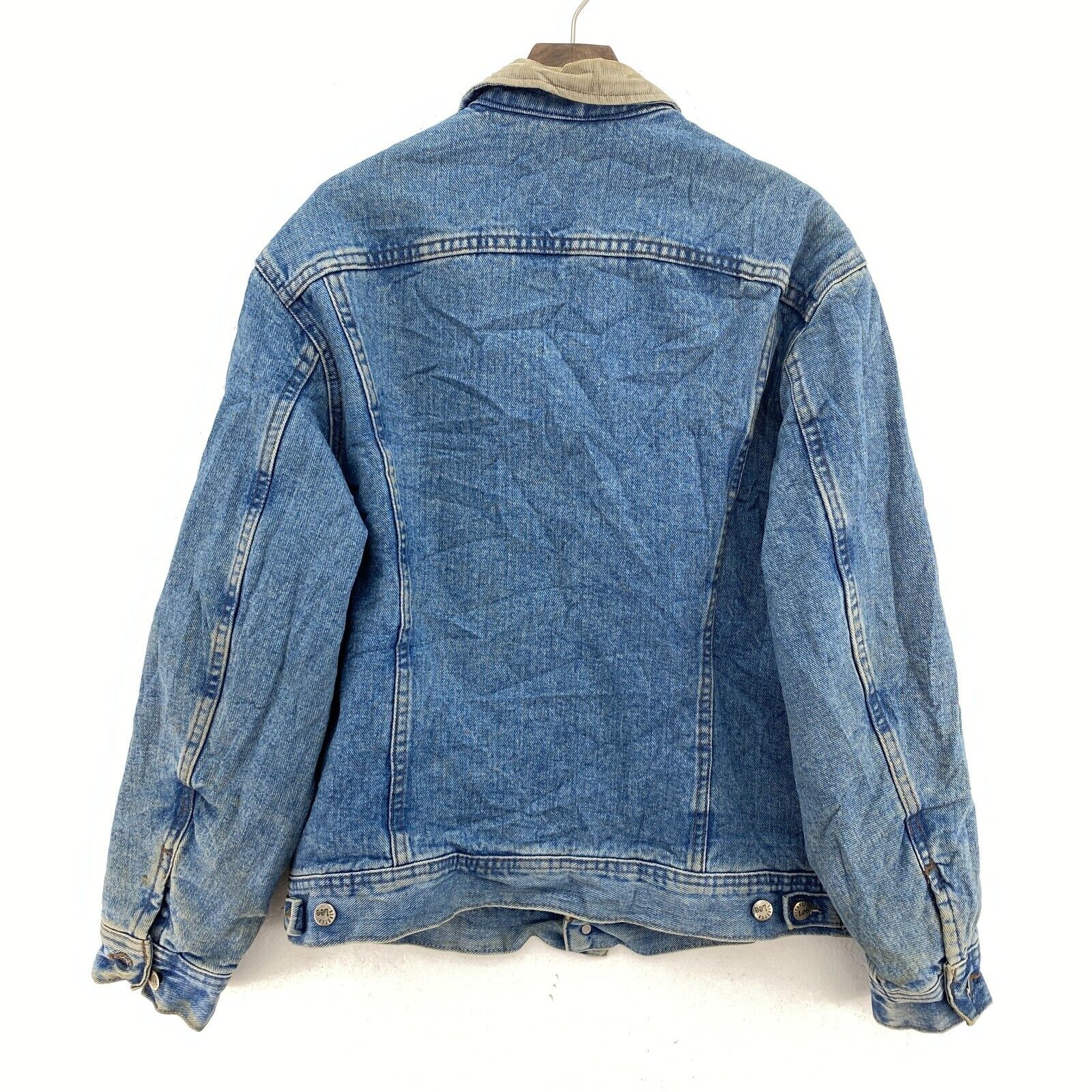 Vintage Lee Button Up Light Wash Blue Denim Jacket Size M Trucker