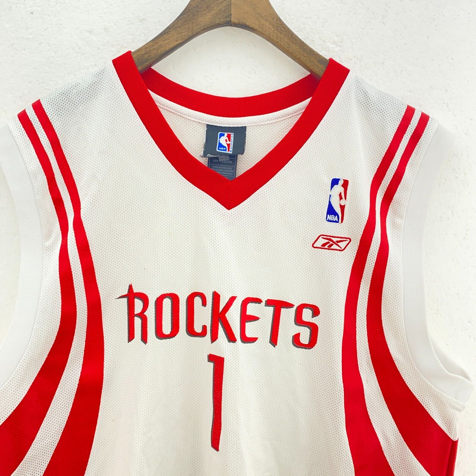 1 Tracy McGrady NBA Houston Rockets Swingman Reebok White Jersey Size S