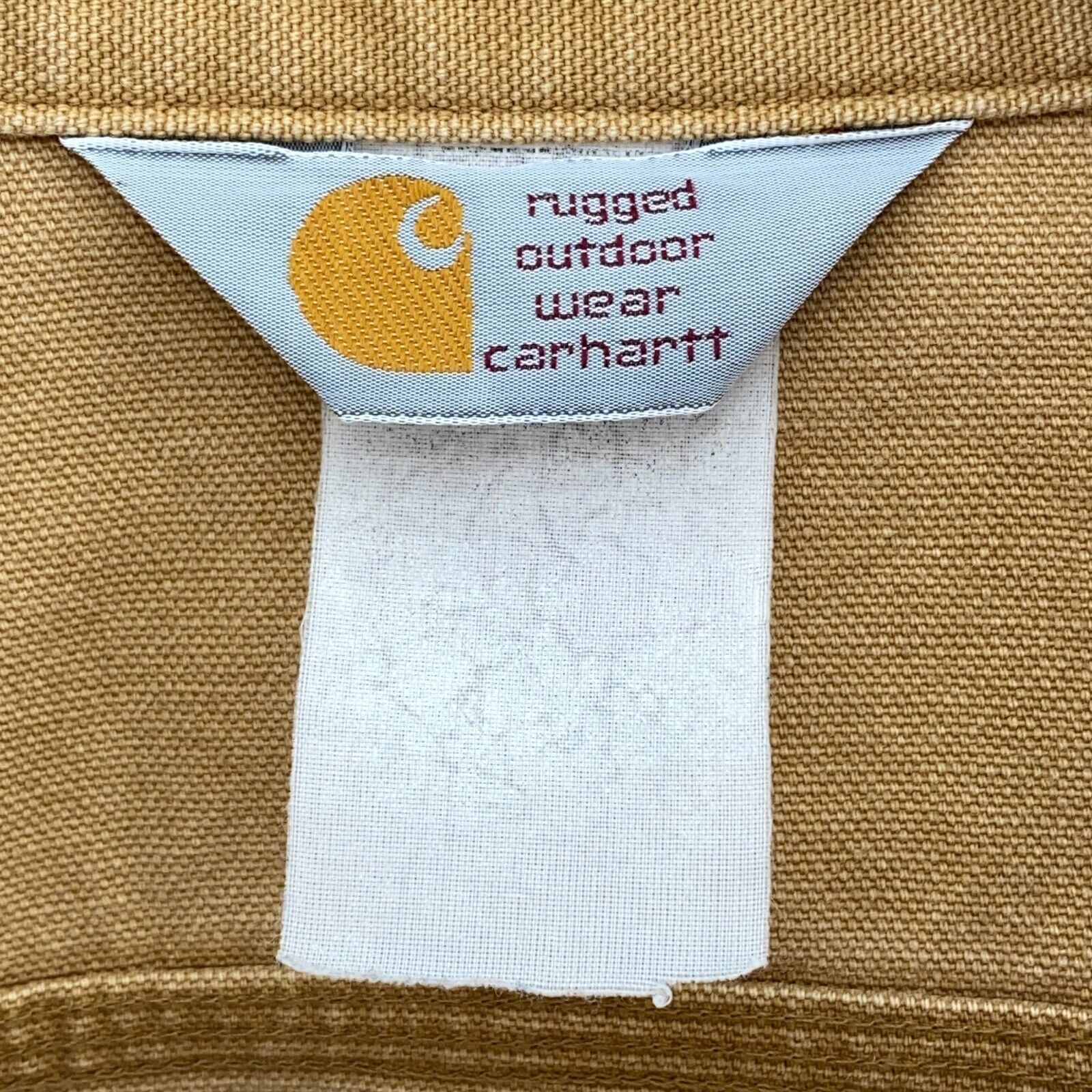 Vintage Carhartt 1990s Double Pocket Button Up Beige Shirt Size L