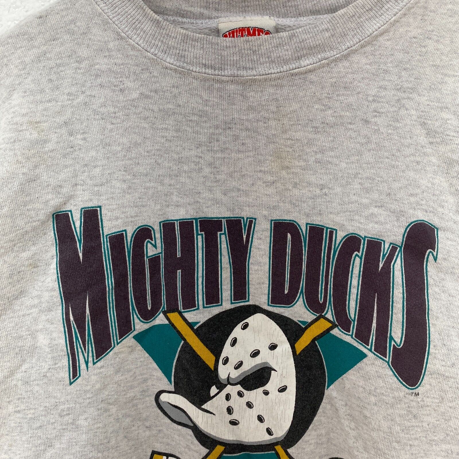 Vintage Nutmeg Mighty Ducks NHL Gray Sweatshirt Size XL