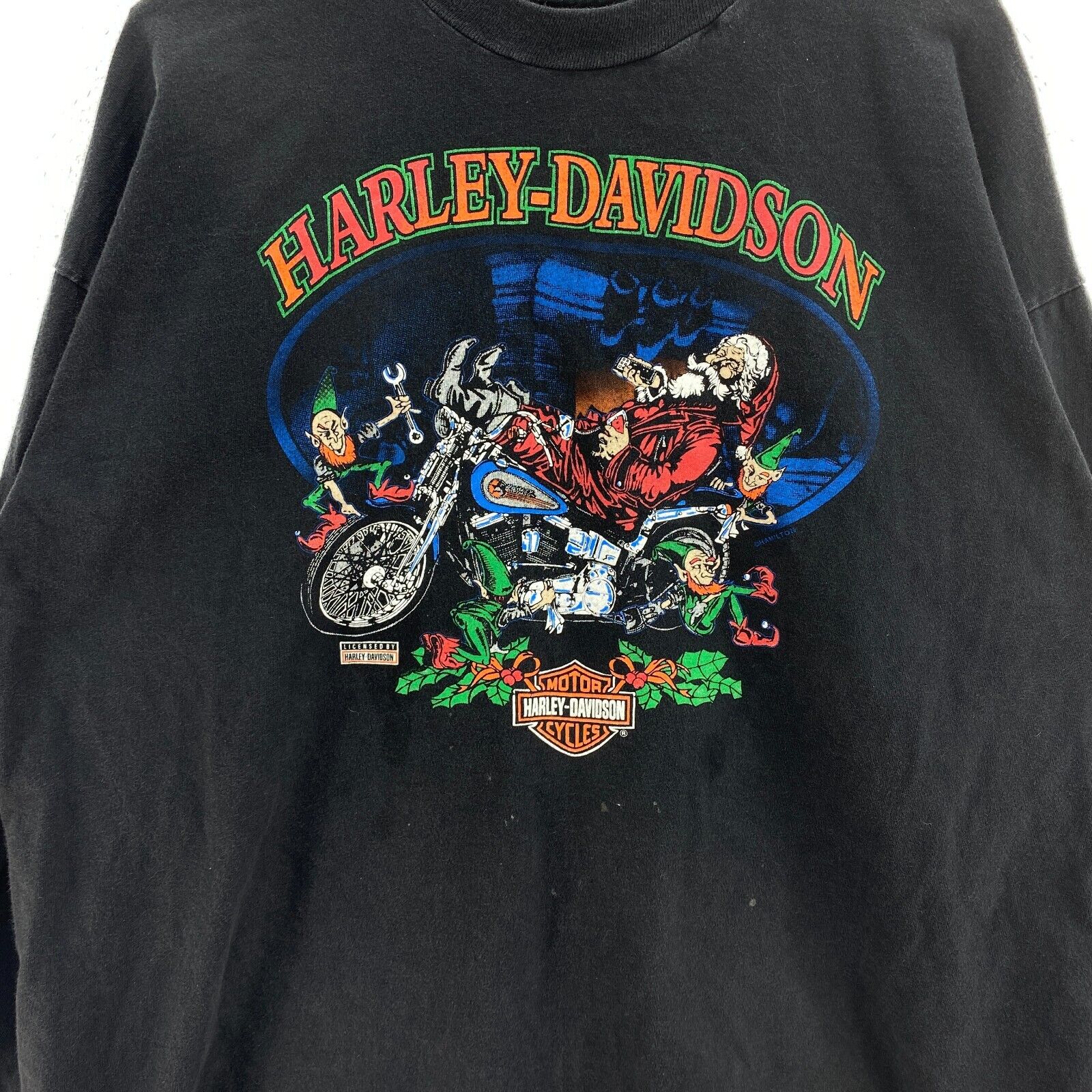Harley Davidson Motorcycles Kingston Ontario Black Long Sleeve T-shirt Size 2XL