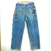Carhartt Blue Medium Light Wash Denim Cargo Pants Workwear Size 36