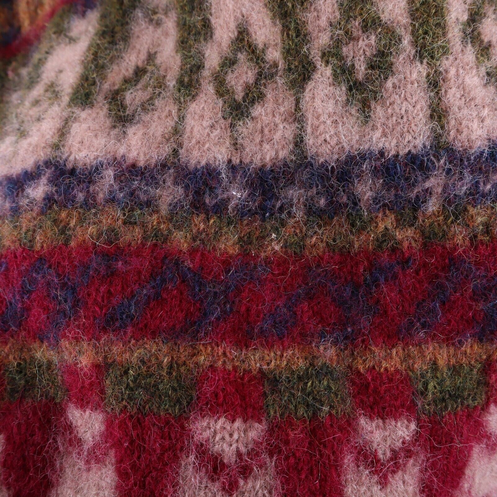 H.Leishman Women's Wool Knit Pullover Sweater Size Large Red 90s