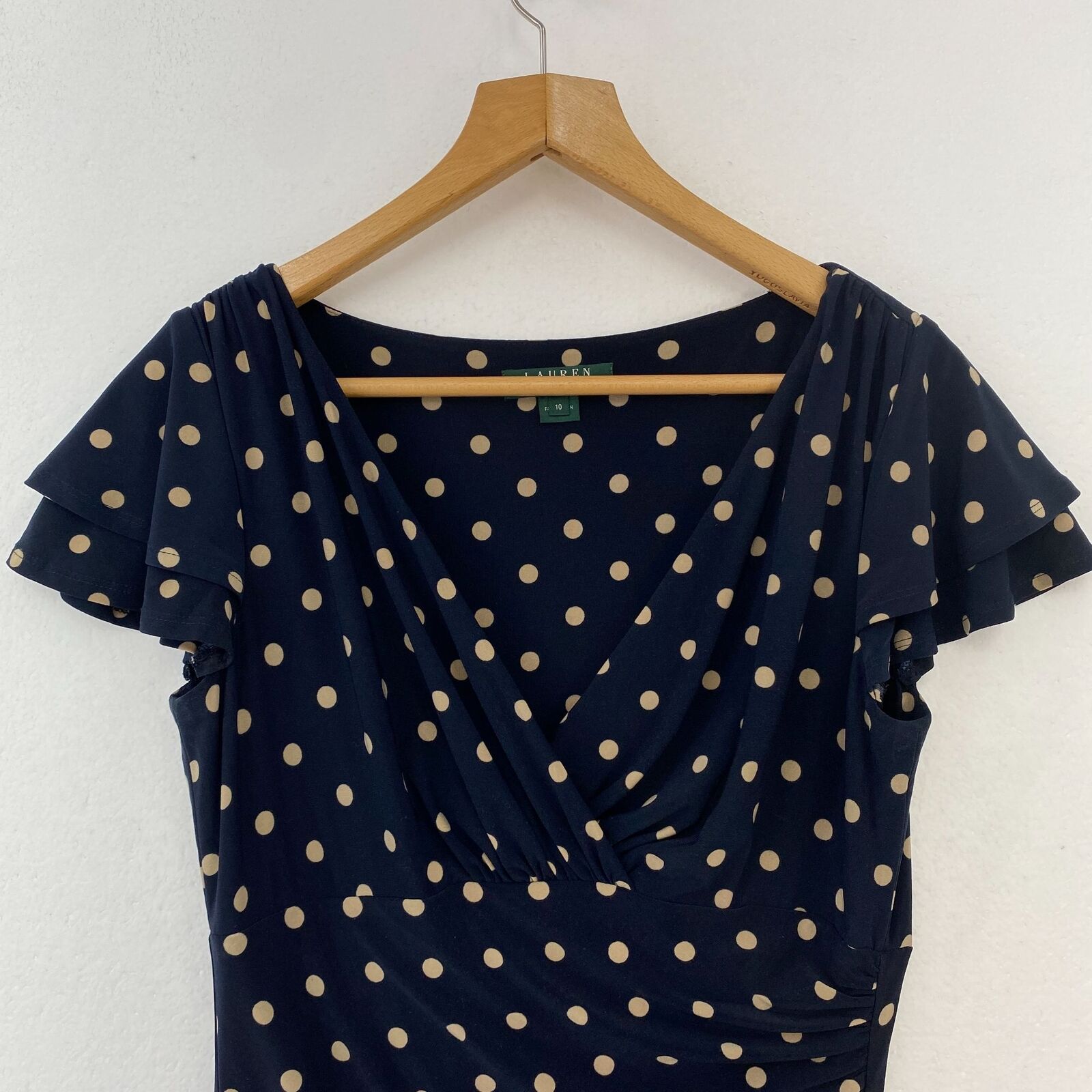 RALPH LAUREN Polka Dot Navy Blue Dress