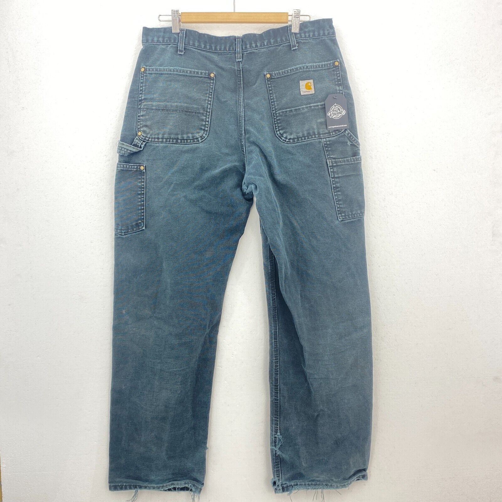 Carhartt Double Knee Black Dungaree Fit Workwear Pants Size 36 x 32