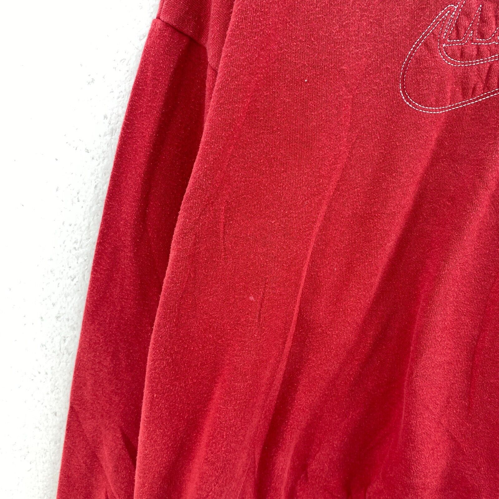 Nike Stitch Logo Red Crew Neck Sweatshirt Size XL