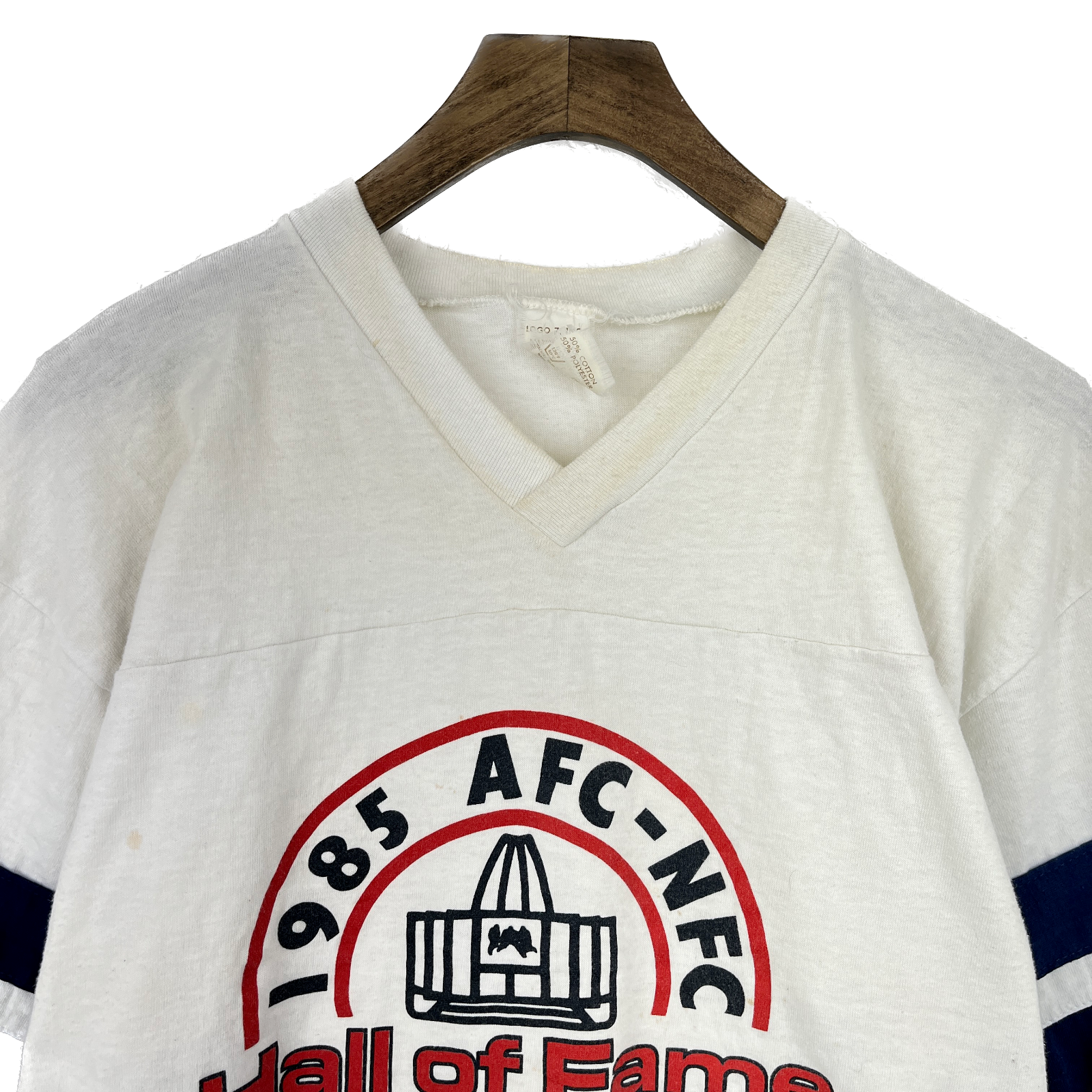 Vintage Hall Of Fame Giants NFL Oilers White T-shirt Size L