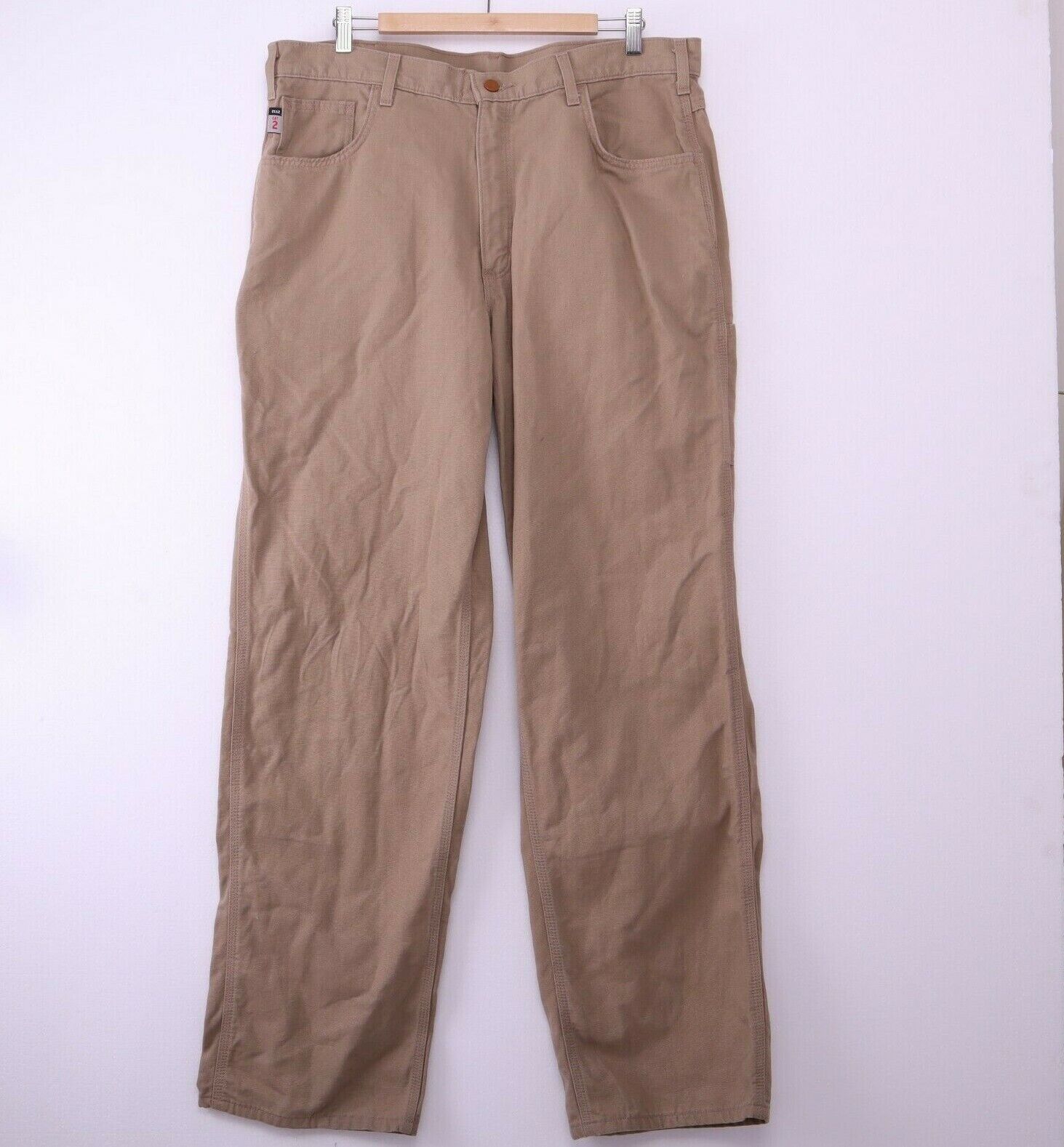 Carhartt Cat 2 Original Fit Tan Pant Size 38x34 Straight Leg