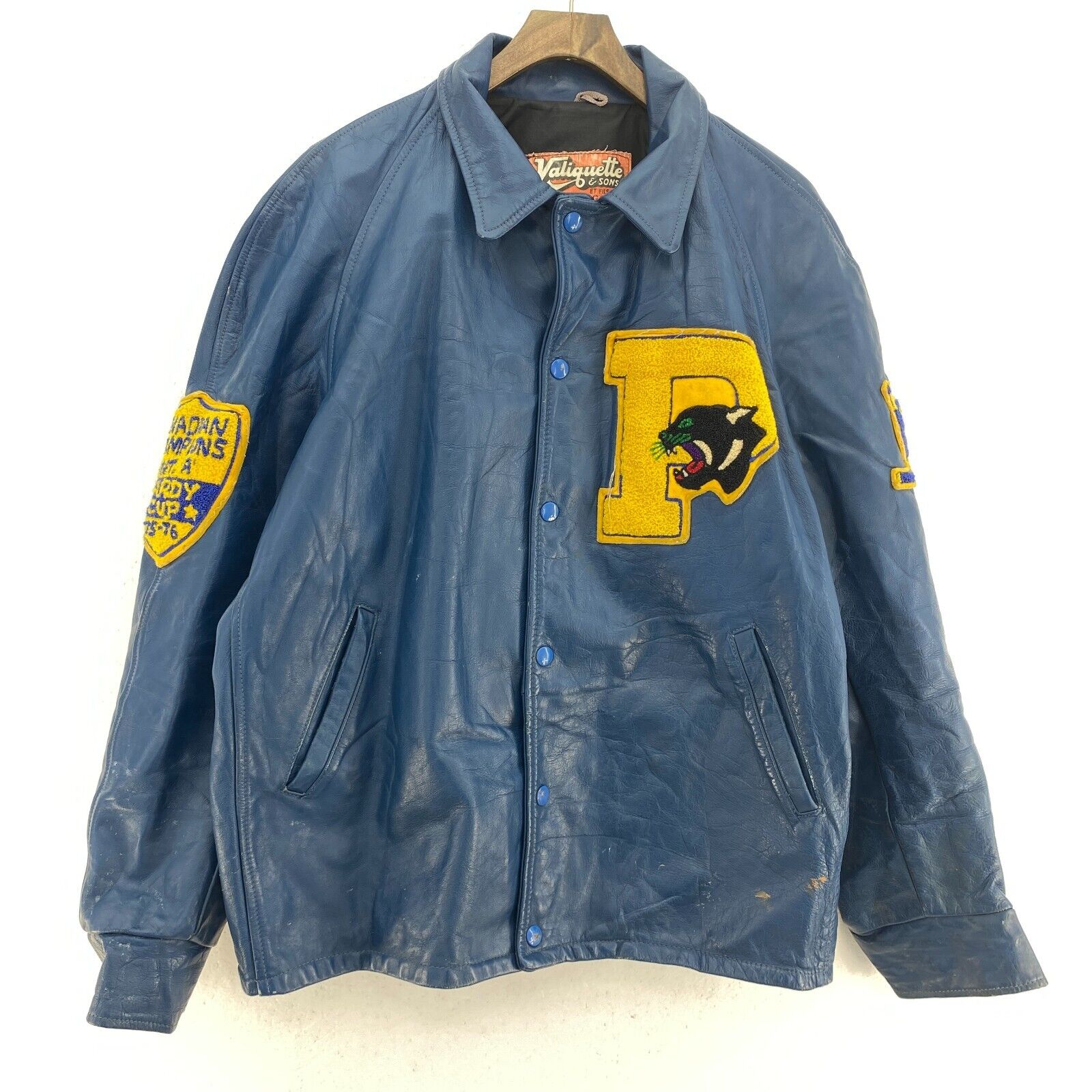Canadian Champions Hardy Cup Panthers Varsity Leather Jacket Size M NCAA