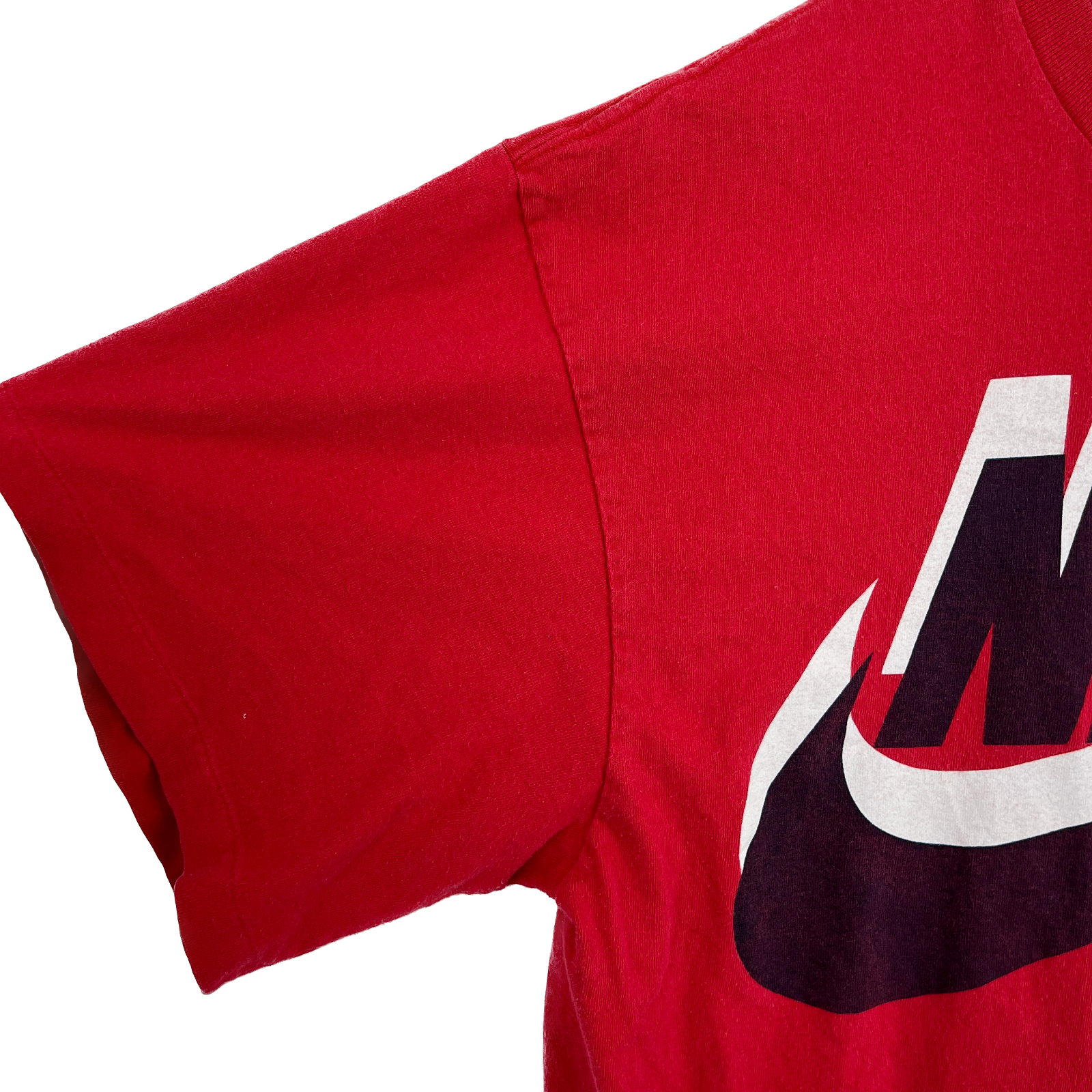 Vintage Nike 1980s Spell Out Logo Red T-shirt Size XL Single Stitch