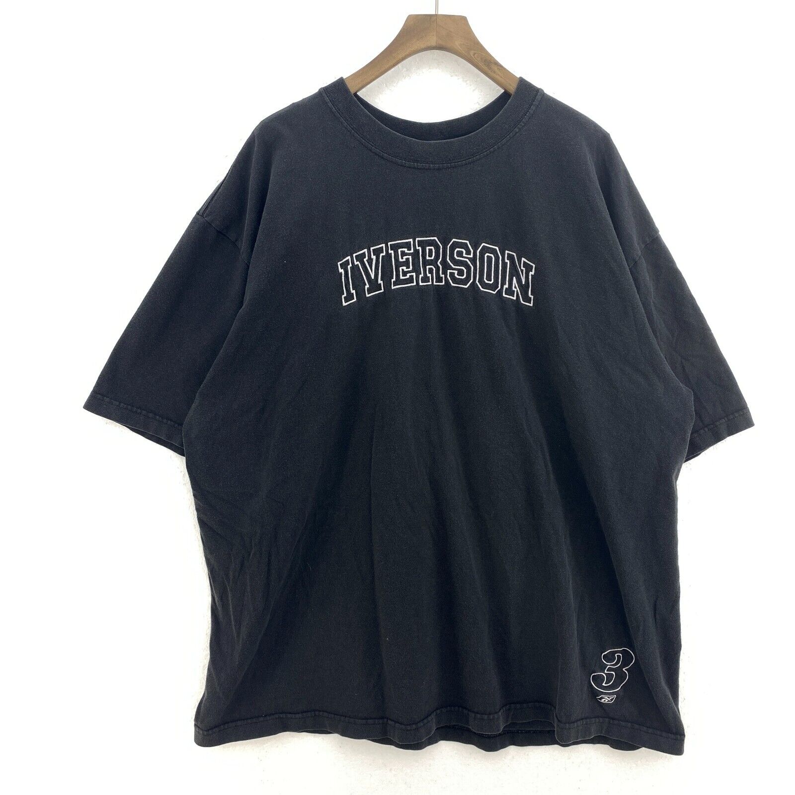 Vintage Reebok 3 Allen Iverson Basketball Player NBA T-shirt XL Black