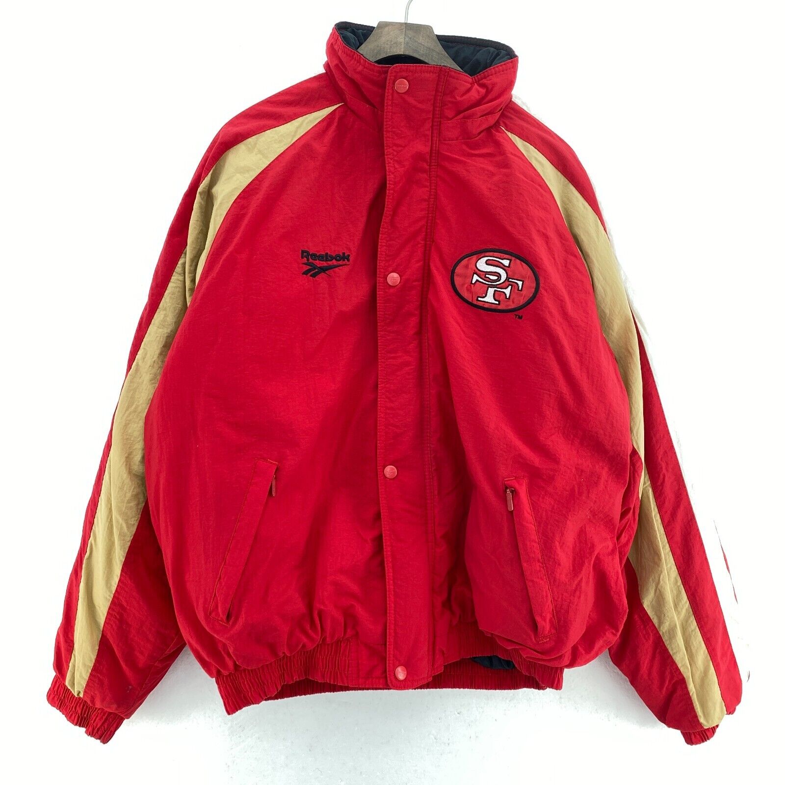 Reebok Pro Line San Francisco 49ers Red Insulated Full Zip Jacket Size L