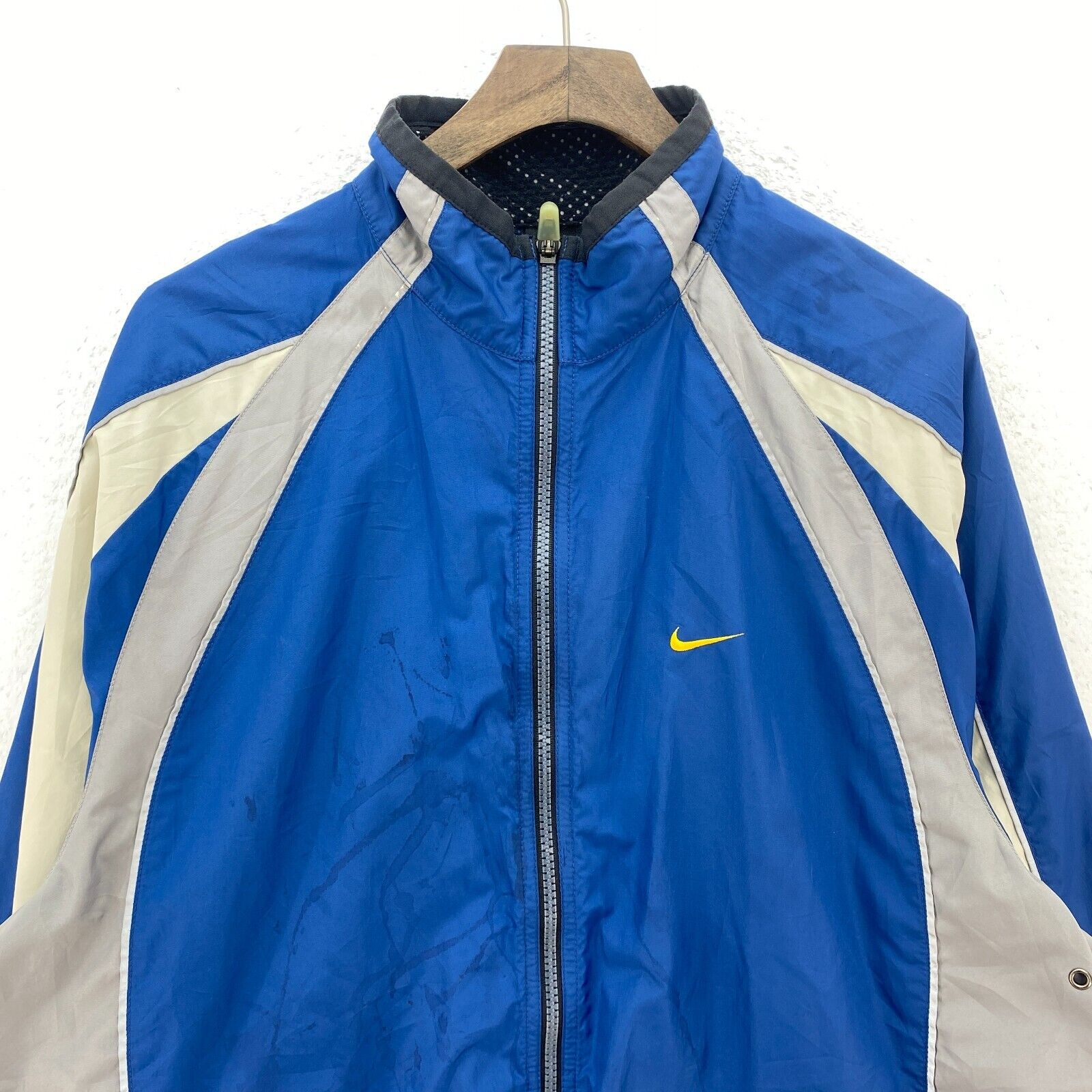 Nike Logo Full Zip Lightweight Blue Jacket Size M