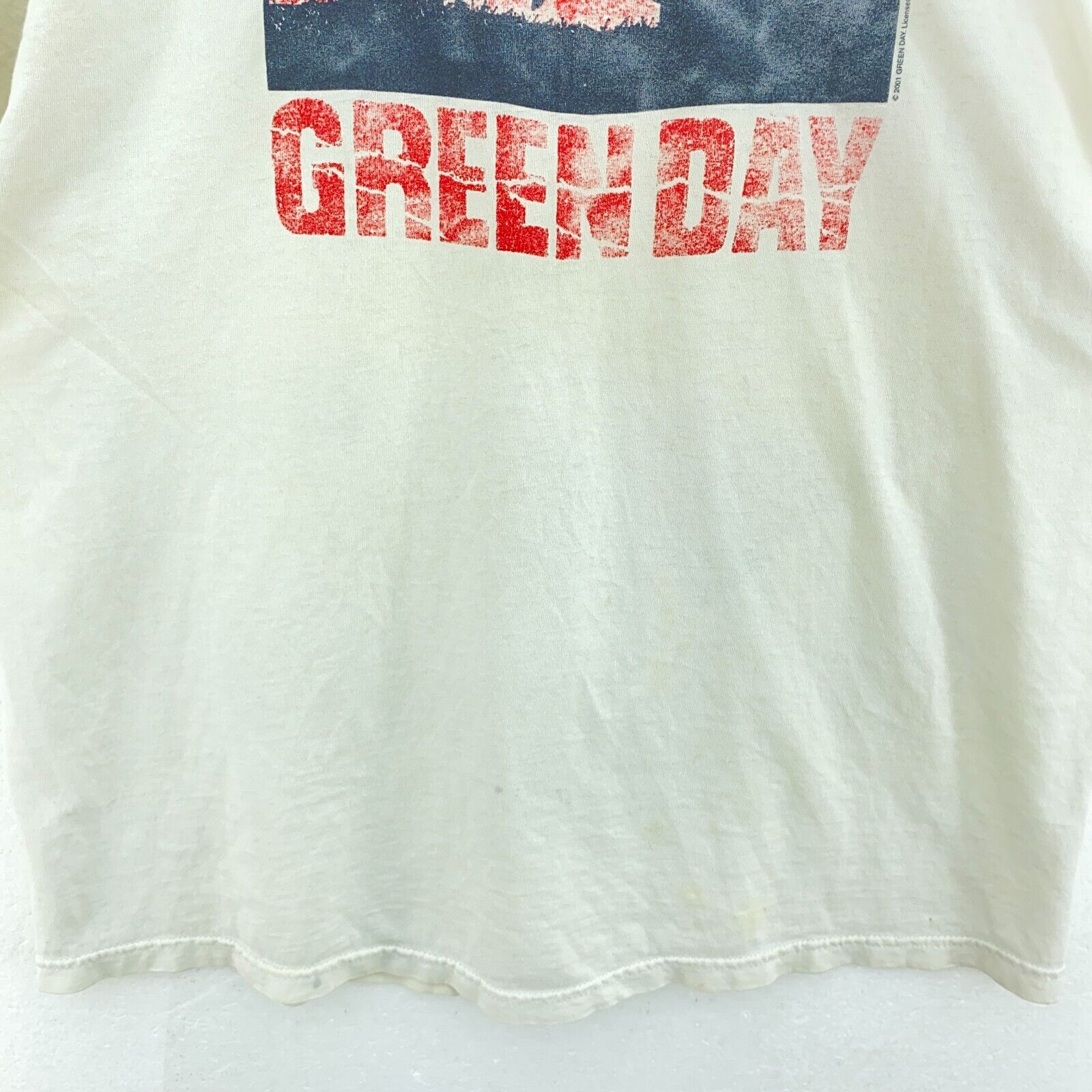 2001 Green Day Rock Band White T-shirt Size XL