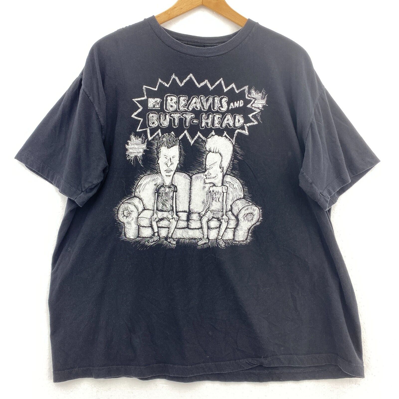 Beavis Butt-head Black T-shirt Size XXL Cartoon 2011 Mike Judge